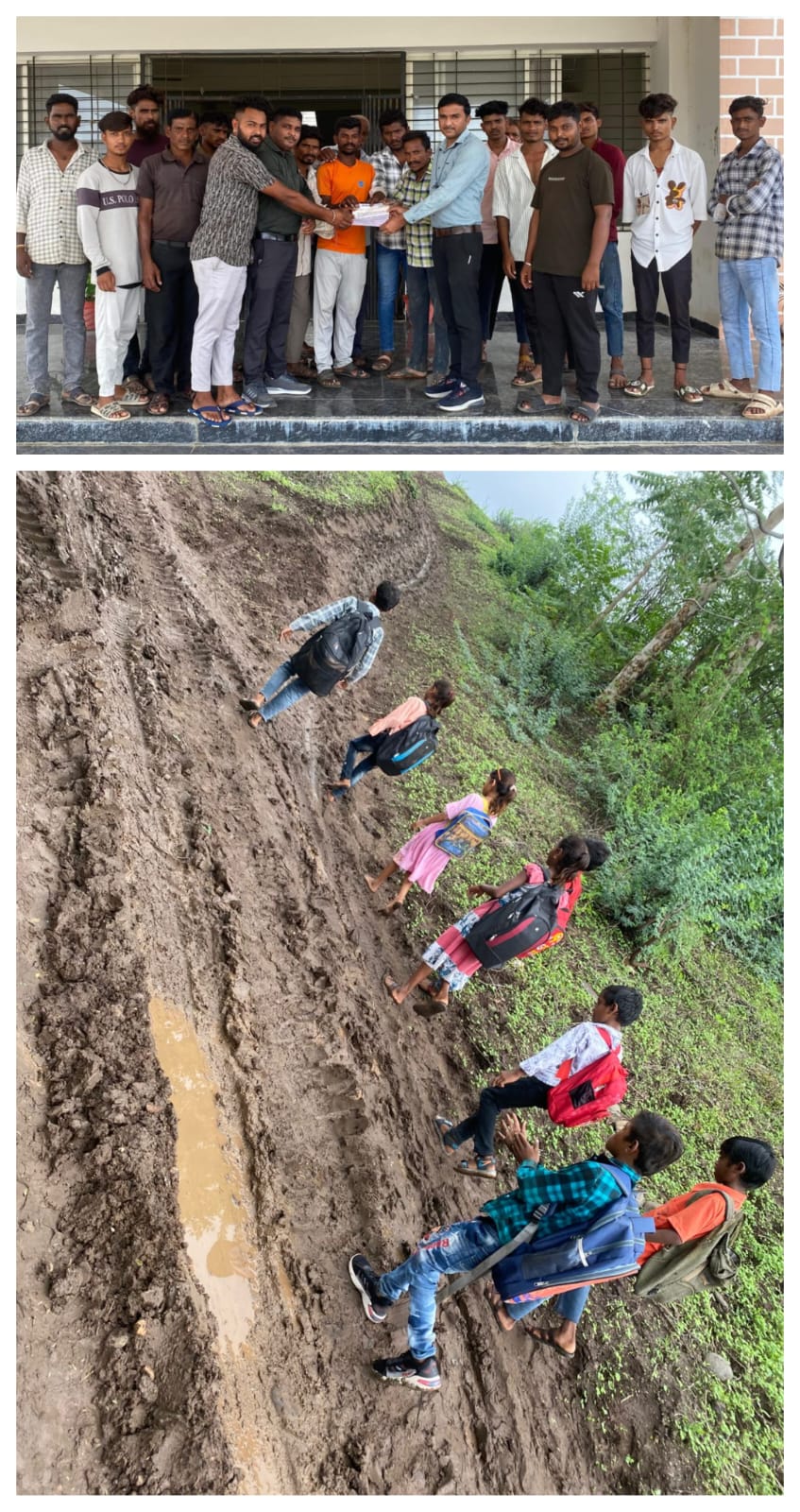 एक और जहां सरकार स्कूल चले हम का स्लोगन दे रही वही दूसरी ओर आदिवासी क्षेत्रों में कीचड़ में चल कर बच्चे स्कूल जाने को मजबूर – गौरव चौहान।