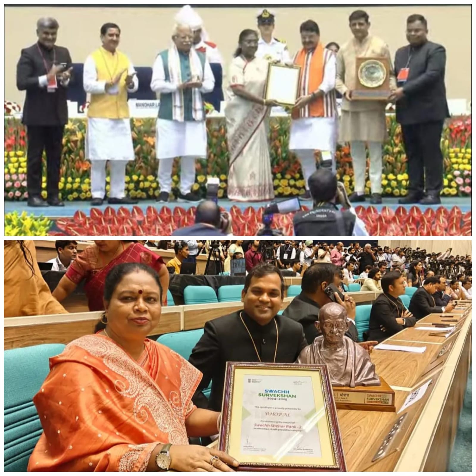 देश के सबसे स्वच्छ शहरों में इंदौर रहा नम्बर-1, और भोपाल को मिला नम्बर-2 का अवार्ड…
