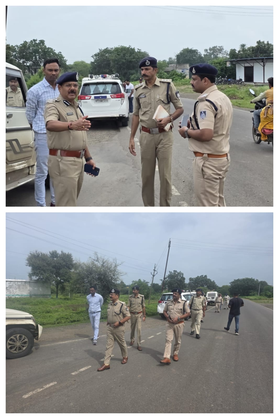 पुलिस उप महानिरीक्षक/ पुलिस अधीक्षक धार श्री मनोज कुमार सिंह द्वारा थाना राजगढ़ में लूट के घटना स्थल सोनगढ रोड अमोदिया फाटा राजगढ़ पर पहुंचकर किया निरीक्षण, अज्ञात आरोपियो की शीघ्र पतारसी व कडी कार्यवाही करने हेतु पुलिस अधिकारी/कर्मचारियो को दिए महत्वपूर्ण दिशा-निर्देश।
